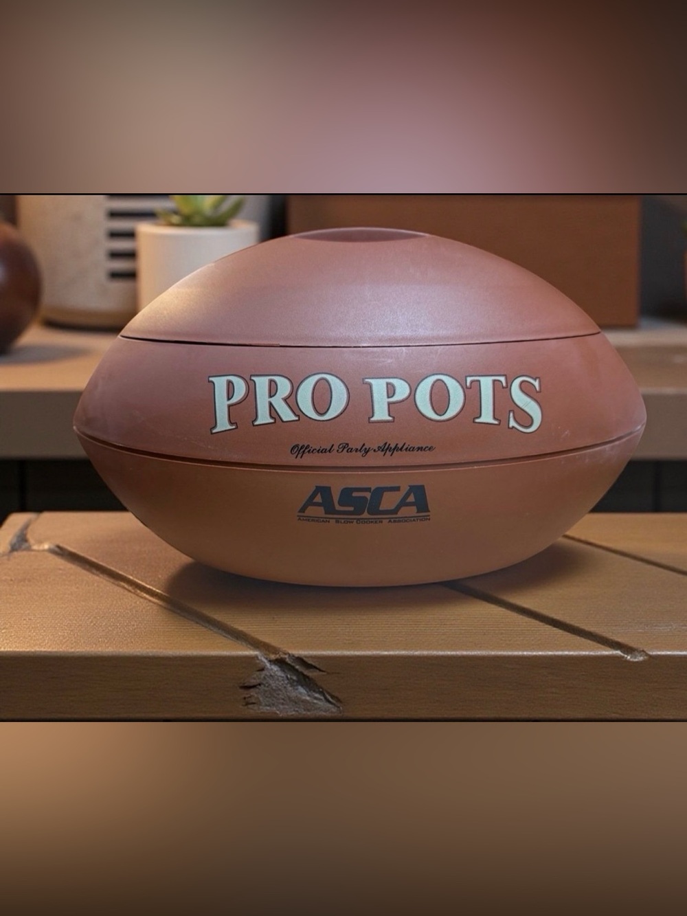 Pro Pots Football Slow Cooker Dip Warmer 1.5 Qt Removable Crock & Lid